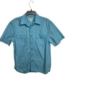 Magellan Outdoors Men's Small Blue Fishing Shirt - S/S 100% Cotton Hiking